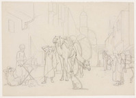 KT 1678
          <br/>
          Straatscène met in het midden twee kamelen
          <br/>
          <em>Famars Testas, Willem de (1834-1896)</em>